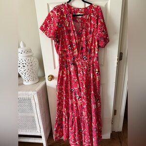 Anthropologie Red Somerset Maxi Dress